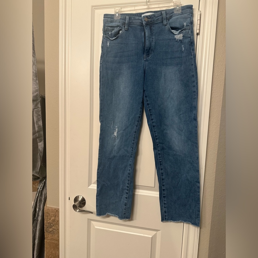 Vervet cropped jeans with minimal distressing.